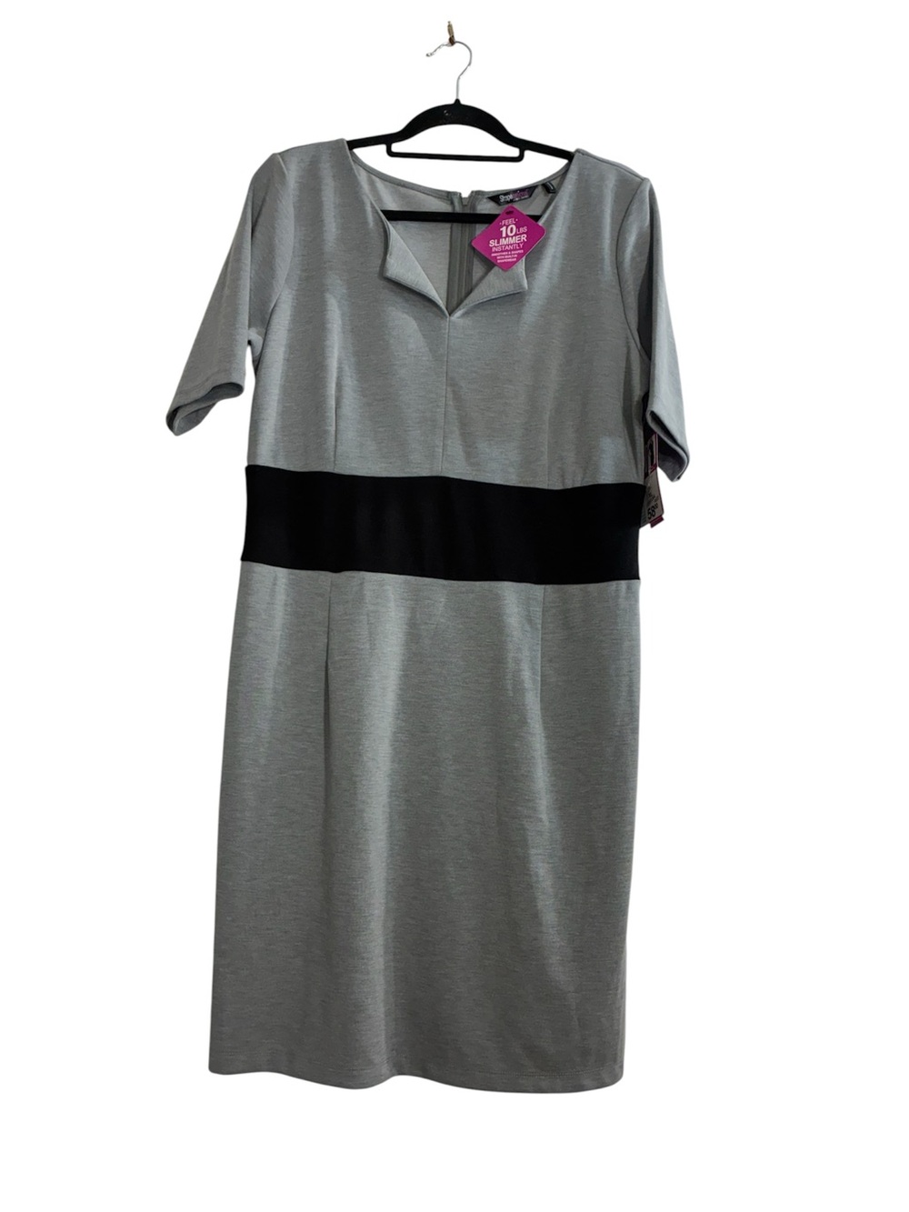 Shapesational Gray and Black Sheath Dress - Women's Work Dress XL